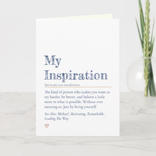 Bootcamp Letter From Home, My Inspiration Card (Front)