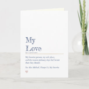 Bootcamp Letter From Home, My Love Definition Card