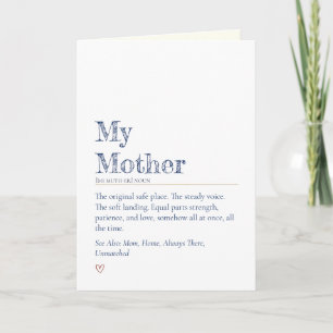 Bootcamp Letter From Home, My Mother Definition Card