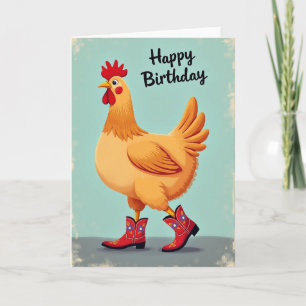Booted Bird Birthday Card