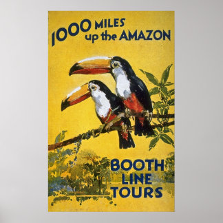Booth Line Tours 1000 Miles Up the Amazon Vintage Poster