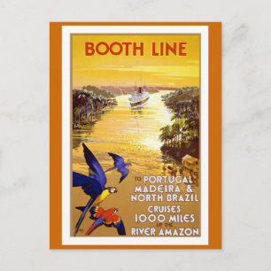 " Booth Line" Vintage Travel Poster Postcard