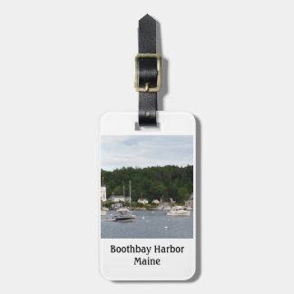 Boothbay Harbour Boats Luggage Tag w/ leather