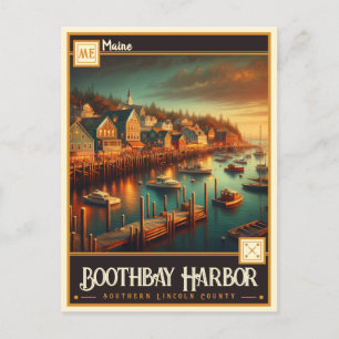 Boothbay Harbour, Maine    Vintage Postcard