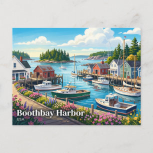 Boothbay Harbour USA Postcard