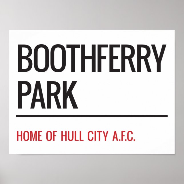 Boothferry Park Stadium Street Sign (Front)