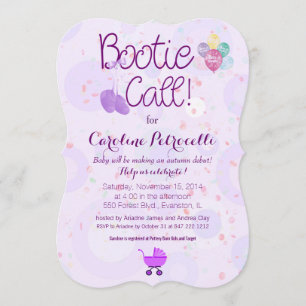"bootie call" baby shower invitation