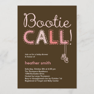 Bootie Call Baby Shower Invitation - Pink