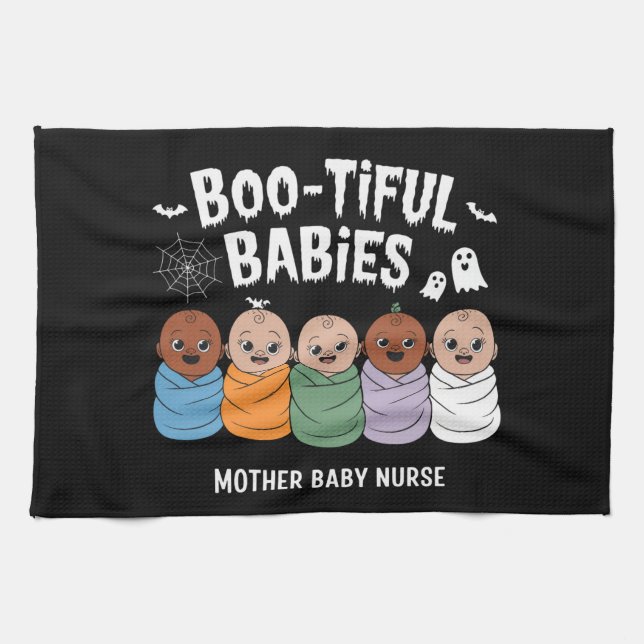 Bootiful Babies Mother Baby Nurse Halloween  Tea Towel (Horizontal)