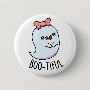Bootiful Cute Girly Halloween Ghost Pun 6 Cm Round Badge