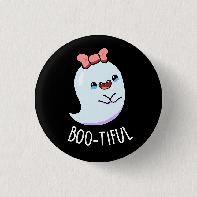 Bootiful Funny Girly Halloween Ghost Pun  3 Cm Round Badge (Front)