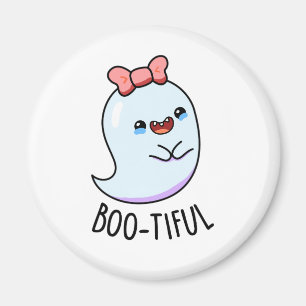 Bootiful Funny Girly Halloween Ghost Pun Magnet