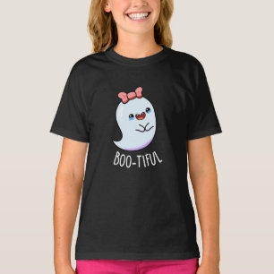 Bootiful Funny Girly Halloween Ghost Pun  T-Shirt