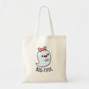 Bootiful Funny Girly Halloween Ghost Pun  Tote Bag