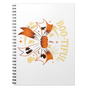 Bootiful Funny Halloween Coquette Bow Pumpkin Notebook
