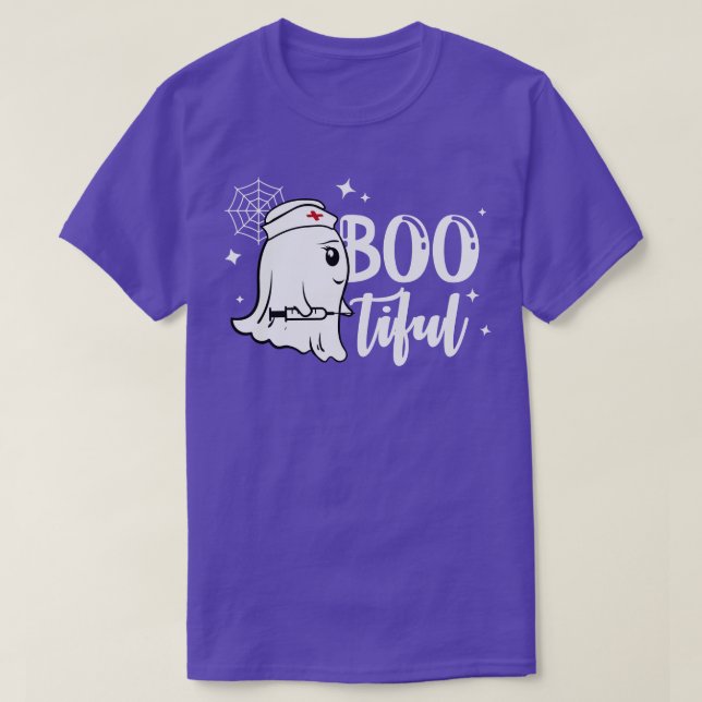 Bootiful Ghost Nurse Halloween Gift T-Shirt (Design Front)