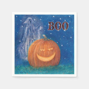 Bootiful Halloween Big Pumpkin & Ghost Napkin