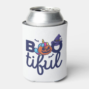 Bootiful Halloween Funny Unicorn Pumpkin lantern Can Cooler