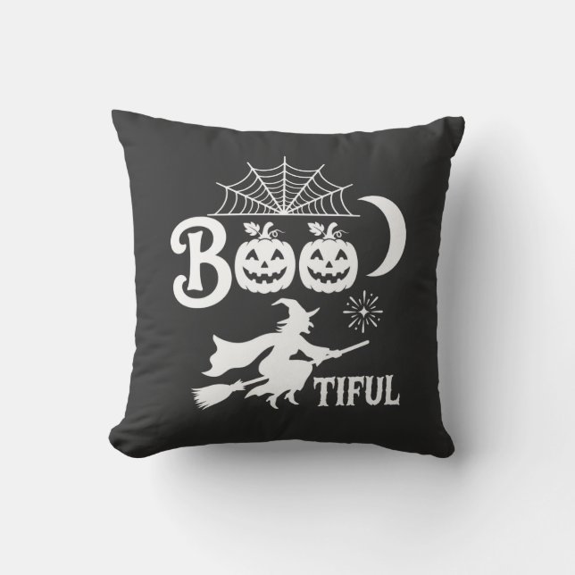 Bootiful Halloween Witch Moon Design_1 Cushion (Front)
