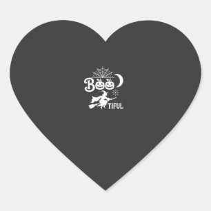 Bootiful Halloween Witch Moon Design_1 Heart Sticker