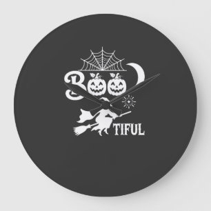 Bootiful Halloween Witch Moon Design_1 Large Clock