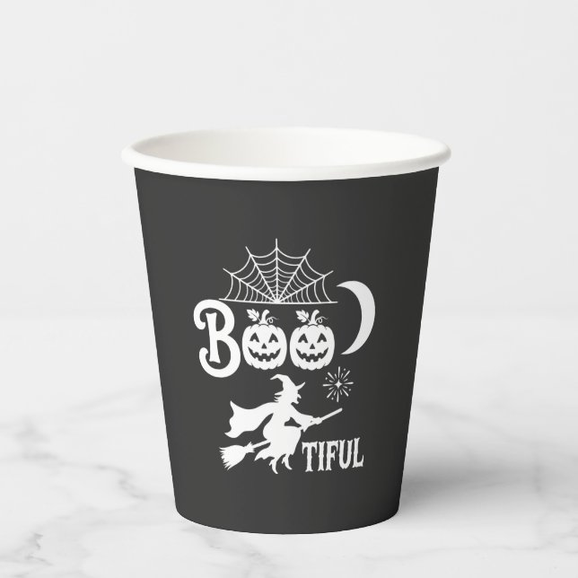 Bootiful Halloween Witch Moon Design_1 Paper Cups (Front)