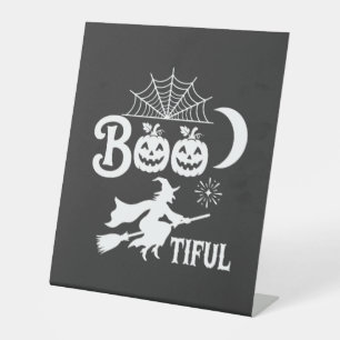 Bootiful Halloween Witch Moon Design_1 Pedestal Sign