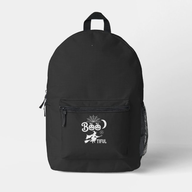 Bootiful Halloween Witch Moon Design_1 Printed Backpack (Front)