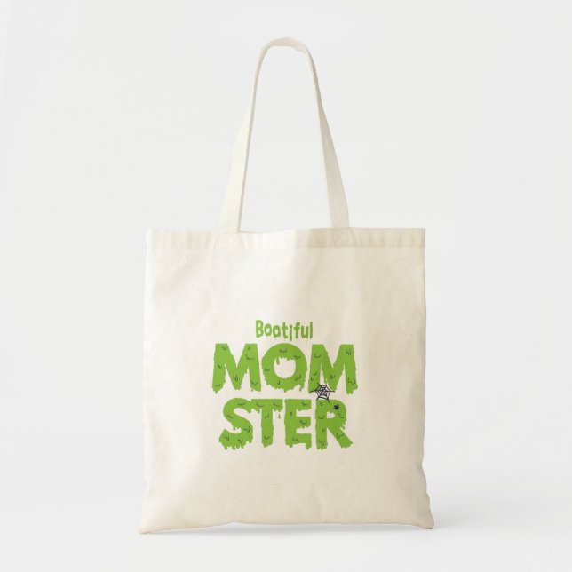 Bootiful Momster Mom Funny Halloween Puns Tote Bag (Front)