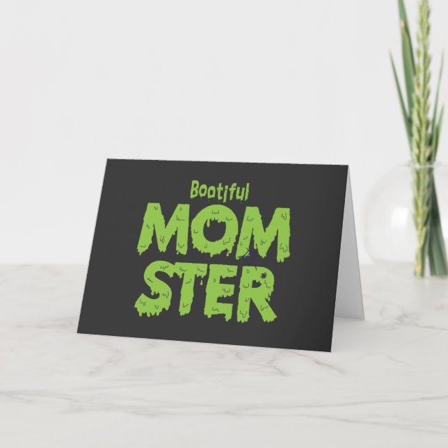 Bootiful Momster Mum Funny Halloween Puns Card (Front)