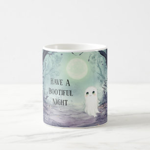 Bootiful Night Full Moon Ghost Halloween Coffee Mug