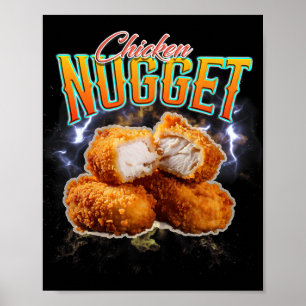 Bootleg Rap Funny Chicken Nugget Vintage 90s Poster