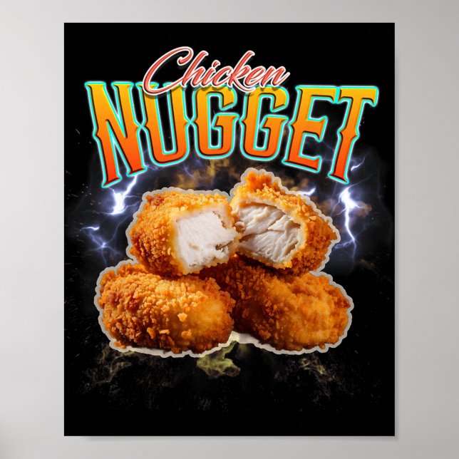 Bootleg Rap Funny Chicken Nugget Vintage 90s  Poster (Front)