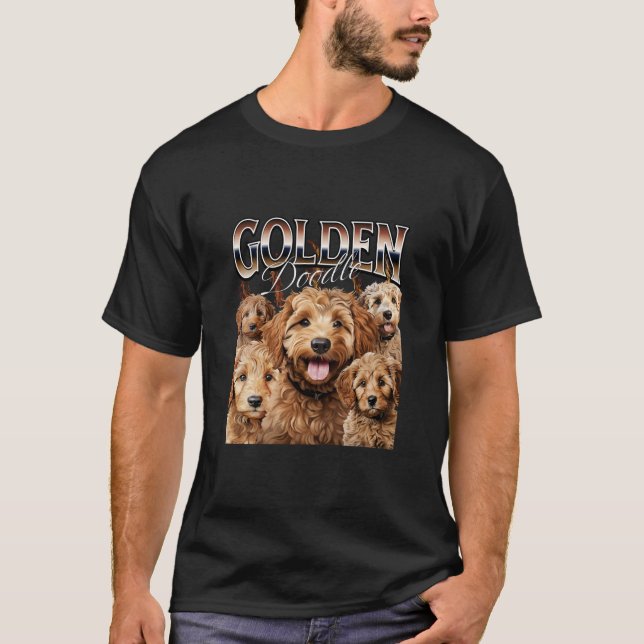 Bootleg Style Rap Tee Goldendoodle Dog Design Long (Front)