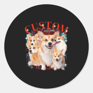 Bootleg Vintage Pet Dogs Cat Funny Animal 1wh1  Classic Round Sticker