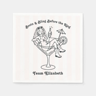 Boots and Bling Before the Ring Bachelorette Napkin