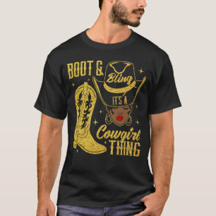 Boots and Bling Black Cowgirl African American Bla T-Shirt