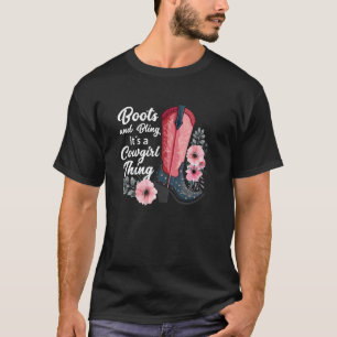 Boots And Bling it´s a cowgirl Thing Flowers Weste T-Shirt