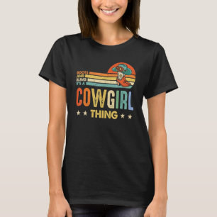Boots And Bling It's A Cowgirl Thing Rodeo Hat 7 T-Shirt