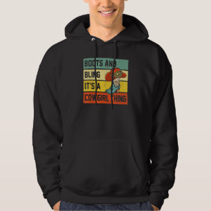 Boots And Bling It's A Cowgirl Thing Rodeo Hat Hoodie