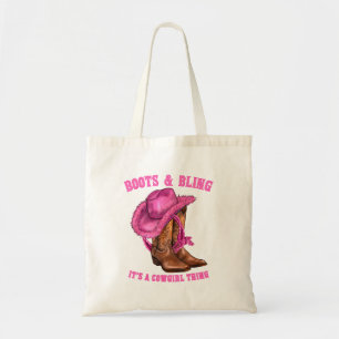 Boots And Bling ItS A Cowgirl Thing Western Rodeo  Tote Bag