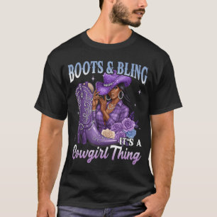 Boots and Bling Its a Cowgirlhing Purple Western M T-Shirt