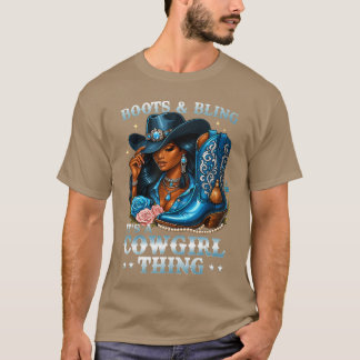 Boots and Bling Its A Cowgirlhing Rodeo Country Gi T-Shirt