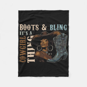 Boots And Bling It's Cowgirl Thing Western Country Fleece Blanket