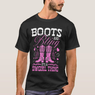 Boots And Bling Rodeo Western Country Cowgirl T-Shirt