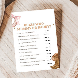 Boots and Bow Gender Reveal Guess Who Game