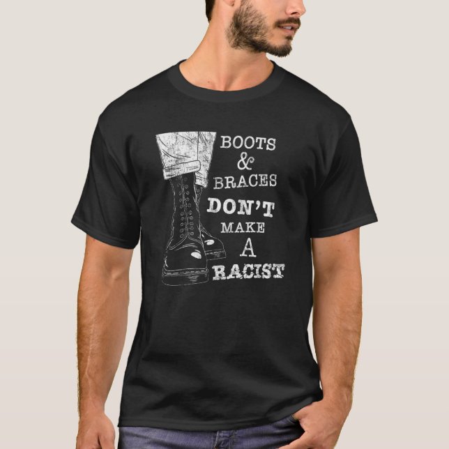 Boots And Braces   Anti Racism Street Punks  Skinh T-Shirt (Front)