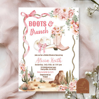 Boots and Brunch Bridal Shower Invitation
