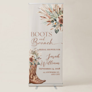 Boots and Brunch Bridal Shower Retractable Banner 