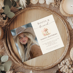 Boots and Brunch Western Floral Bridal Shower Invitation